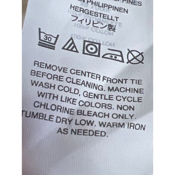 J. Crew Womens Ivory Long Sleeve Top With Black Velvet Bow Tie Detail Size M - Picture 8 of 9